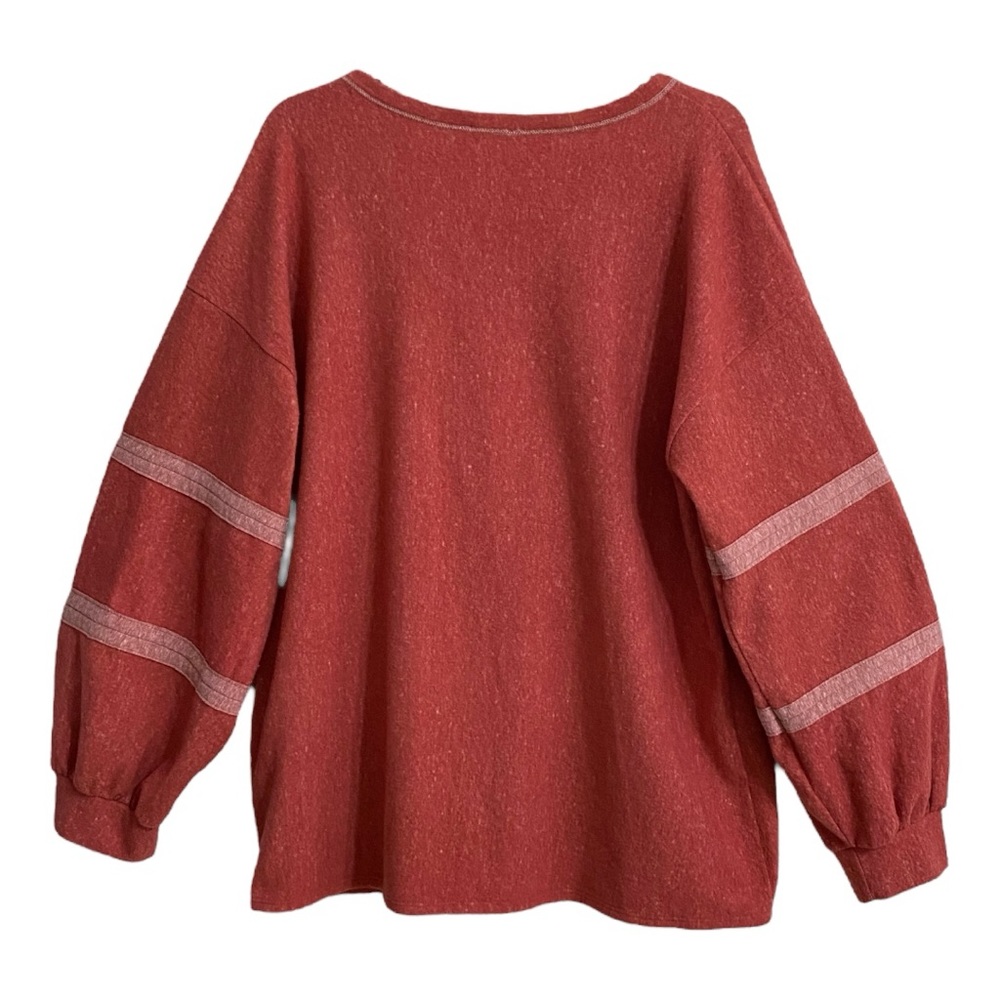 BIBI V-Neck Reddish Pink Top - Sz XL - Picture 3 of 6